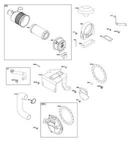 Air Cleaner Group Diagram and Parts List for 385777-0011-G1 200000 - 399999 Briggs and Stratton Engine